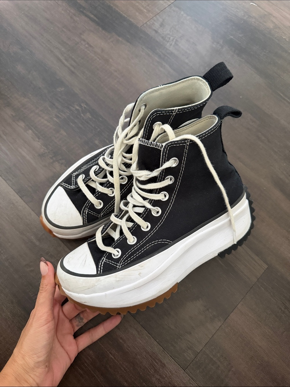 Converse Black and White Platform High-Top Sneakers